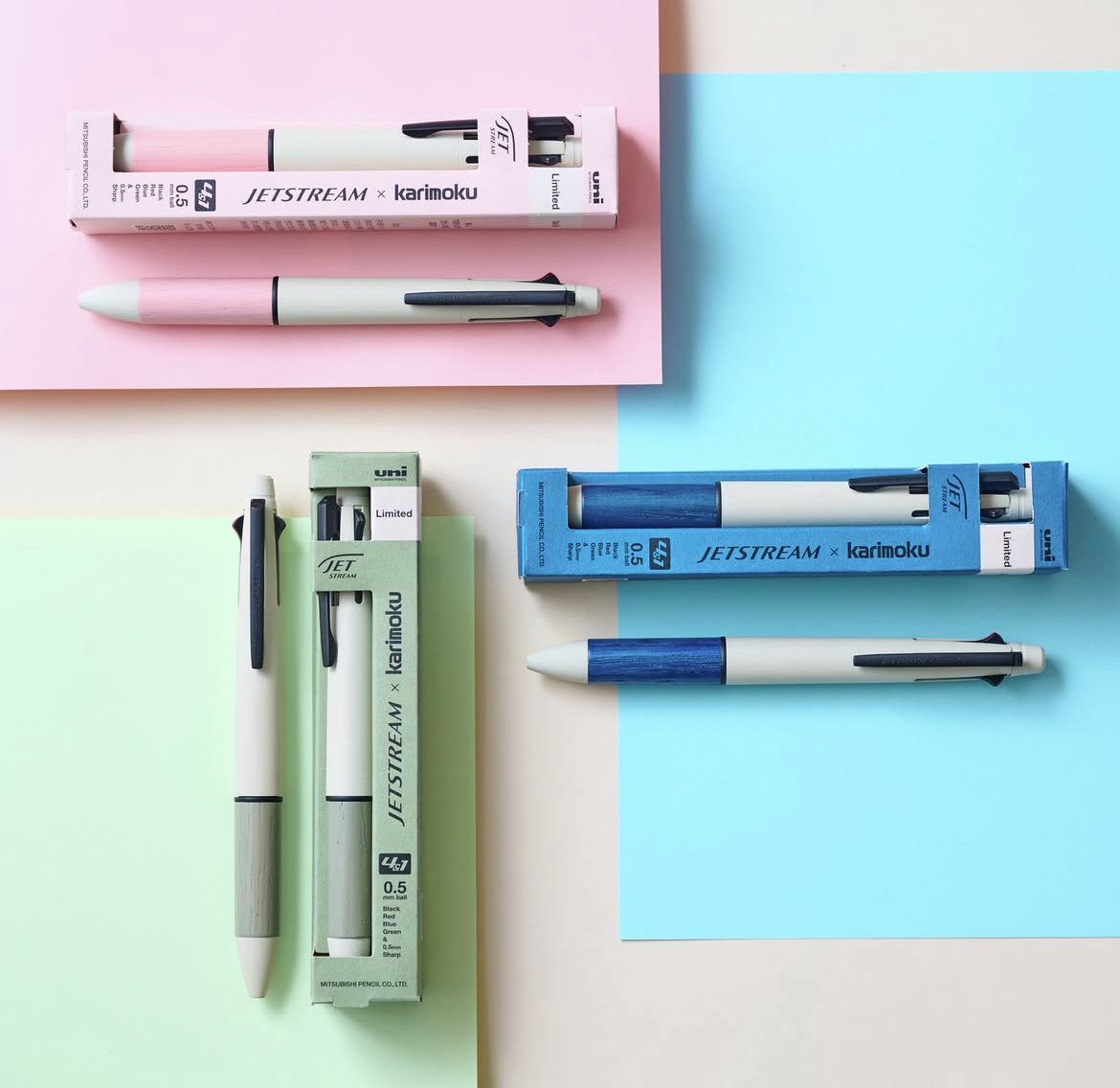 Uni Jetstream x Karimoku 4&1 0.5 mm Multi Kalem İndigo Blue