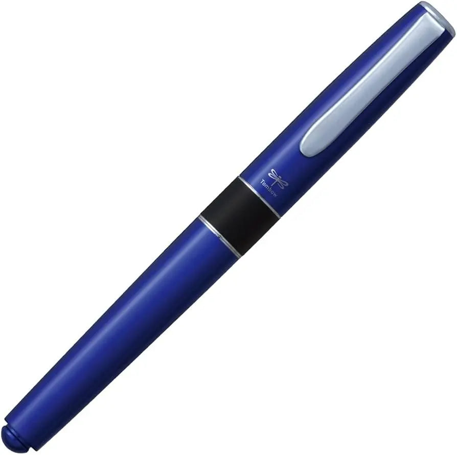 Tombow Zoom 505 versatil kalem lacivert, kapağı takılı halde tam boy, gümüş klips ve yusufcuk logosu