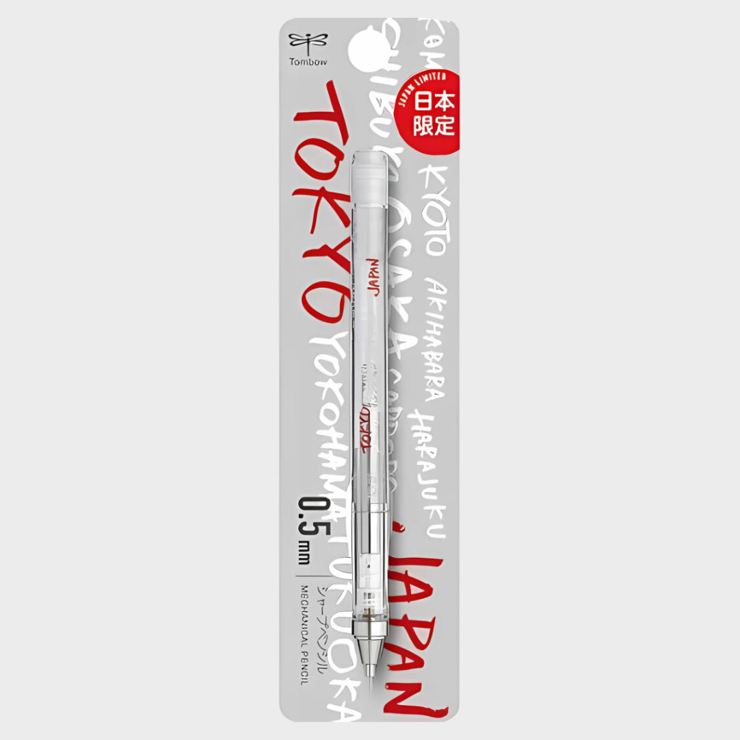 Tombow Mono Graph Tokyo versatil kalem, şeffaf gövde, Japonya sınırlı üretim blister ambalajında, 0.5 mm