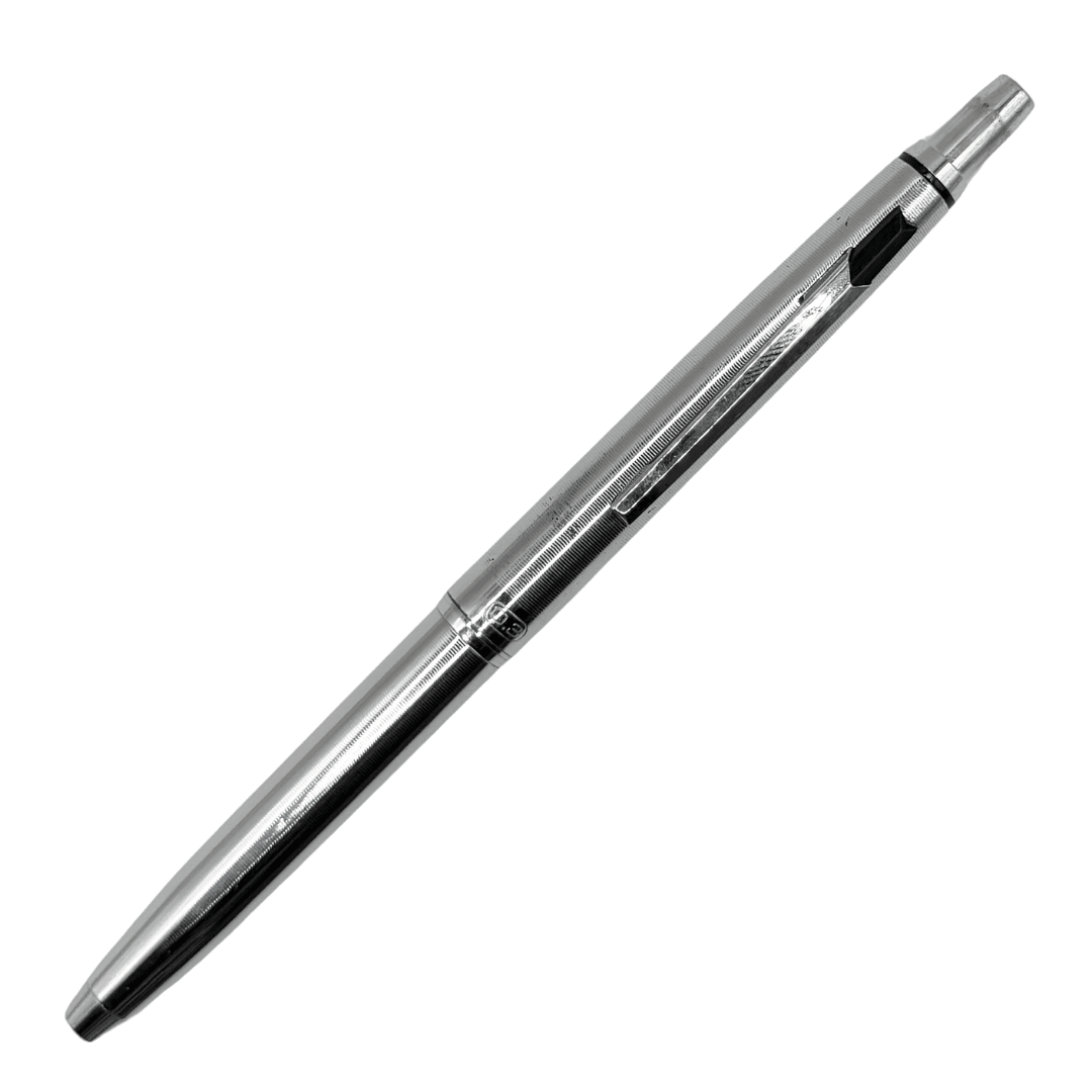 Uni M3-100 vintage versatil kalem, krom çelik gövde ve krom klips, eğik tam boy, 0.3 mm