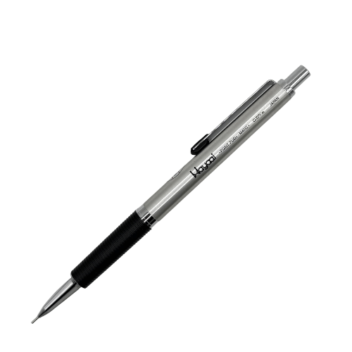 Platinum Hayaai vintage versatil kalem paslanmaz çelik gövde ve siyah tırtıklı kavrama, 0.5 mm