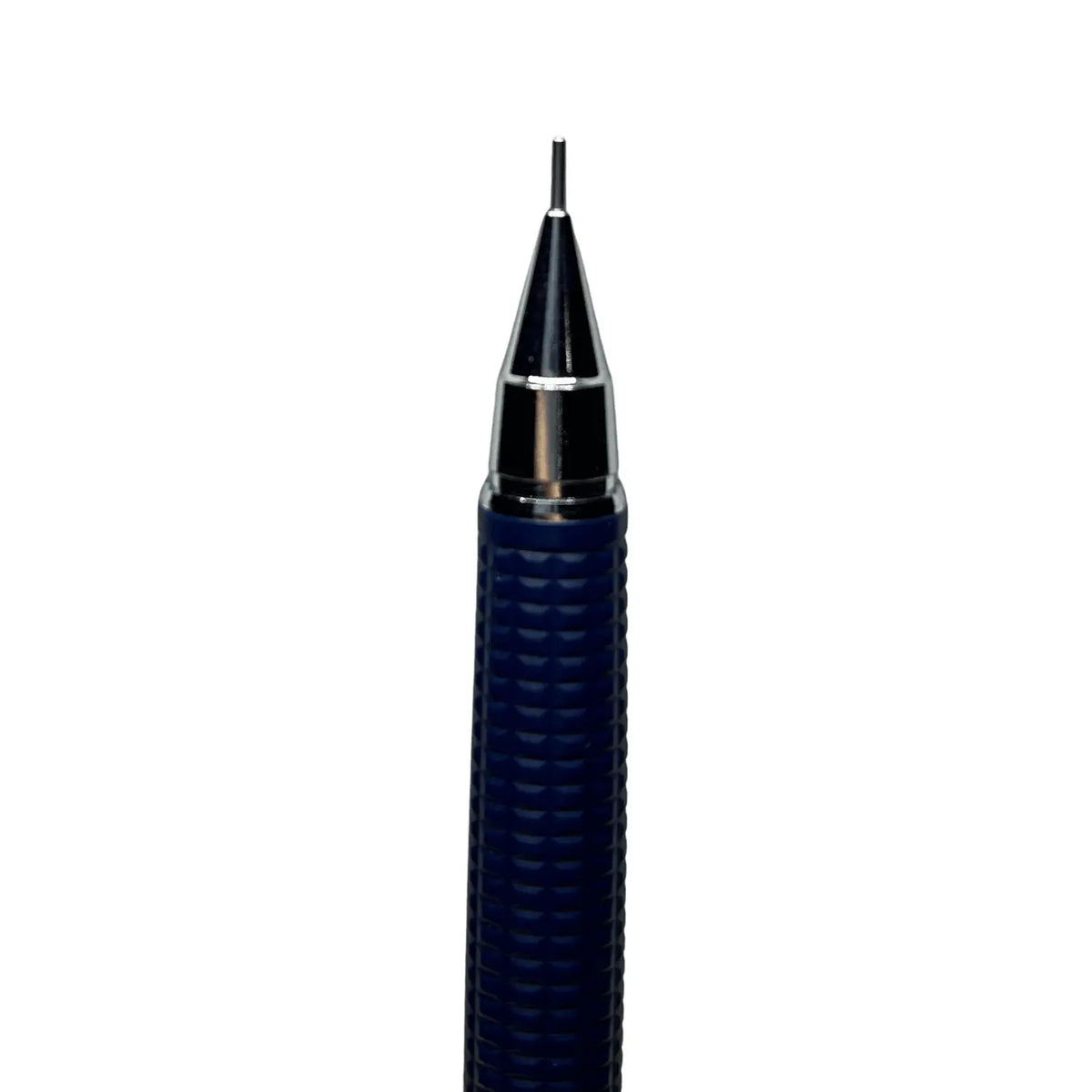 Pilot H-1085 kaleminin lacivert desenli kavraması ve krom uç konisi çok yakın çekim