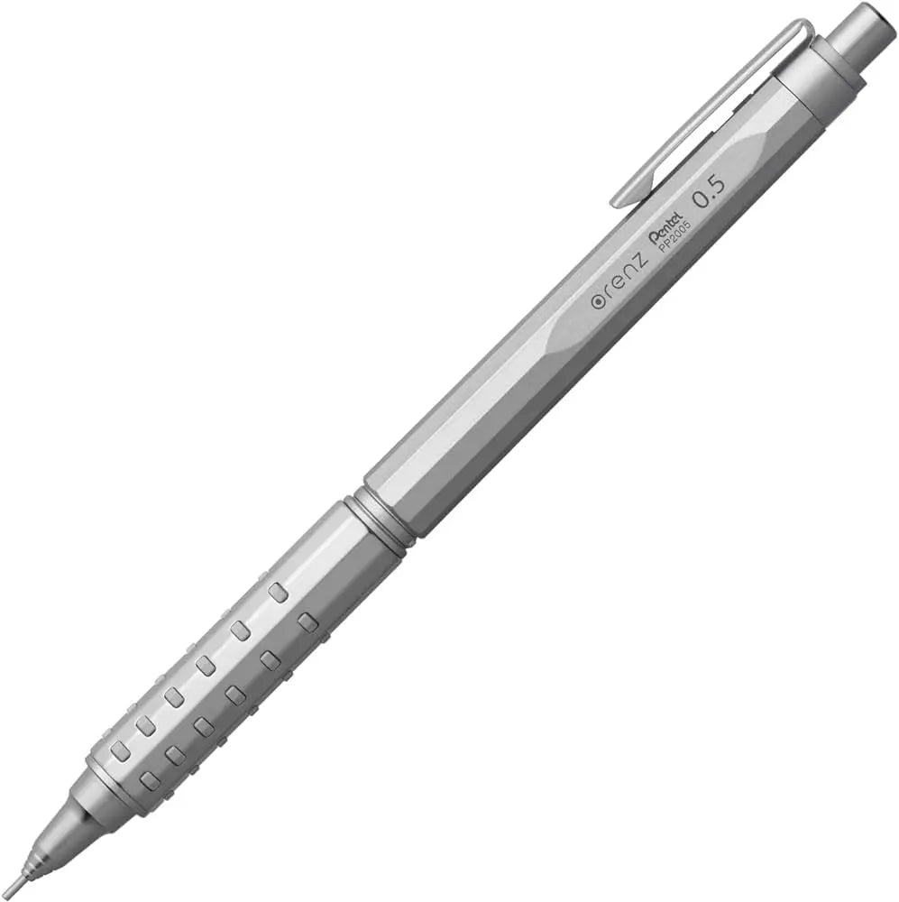 Pentel Orenz AT versatil kalem gümüş gövde, kabartma kavrama ve metal klips, 0.5 mm