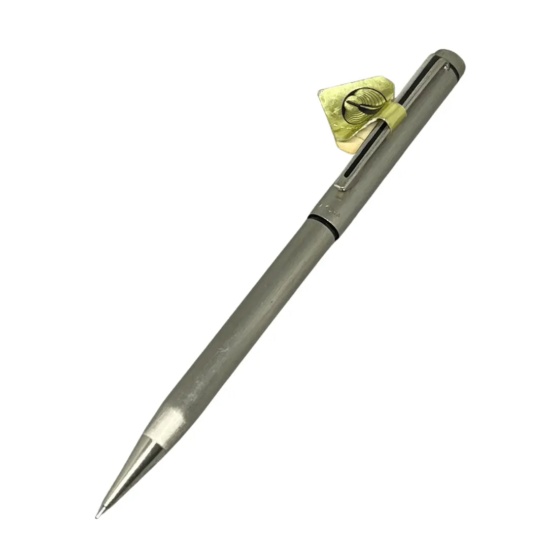 Sakura Vintage versatil kalem fırçalanmış metal gövde, orijinal sarı Japonca etiketiyle, 0.5 mm