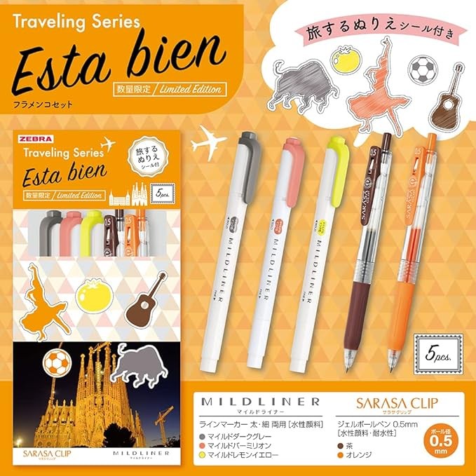 Zebra Sarasa Clip Mildliner Traveling Serisi Flamenko Jel Mürekkepli Kalem 0.5 mm