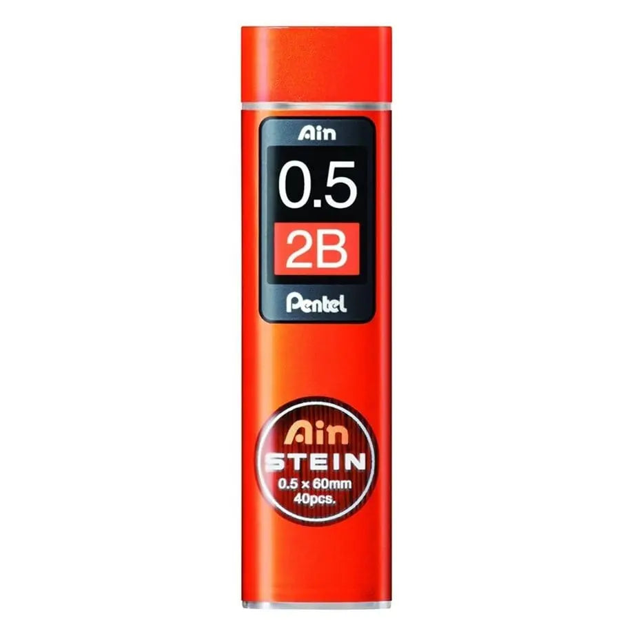 Pentel Ain Stein 0.5 mm 2B versatil kalem ucu, kırmızı tüp ambalaj, 40 adet