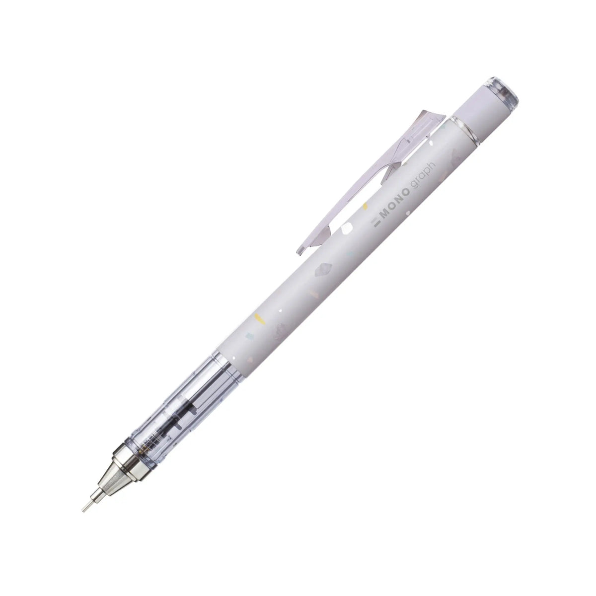 Tombow Mono Graph Terrazzo Color versatil kalem açık gri gövde, terrazzo benekleri, 0.5 mm