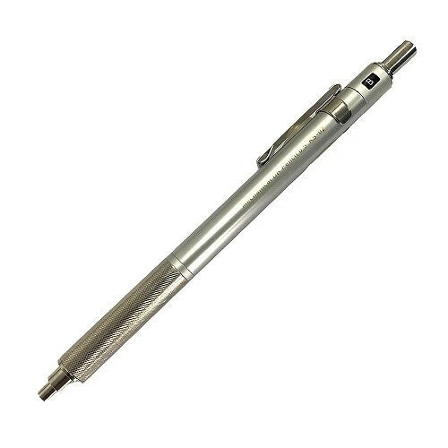 Kitera KS-02-SV versatil kalem gümüş metal gövde ve tırtıklı kavrama, B göstergeli başlık, 0.5 mm