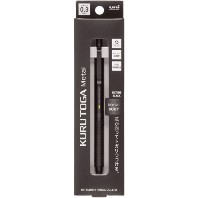 Uni Kuru Toga Metal Versatil Kalem - Nocturne Black 0.3 mm