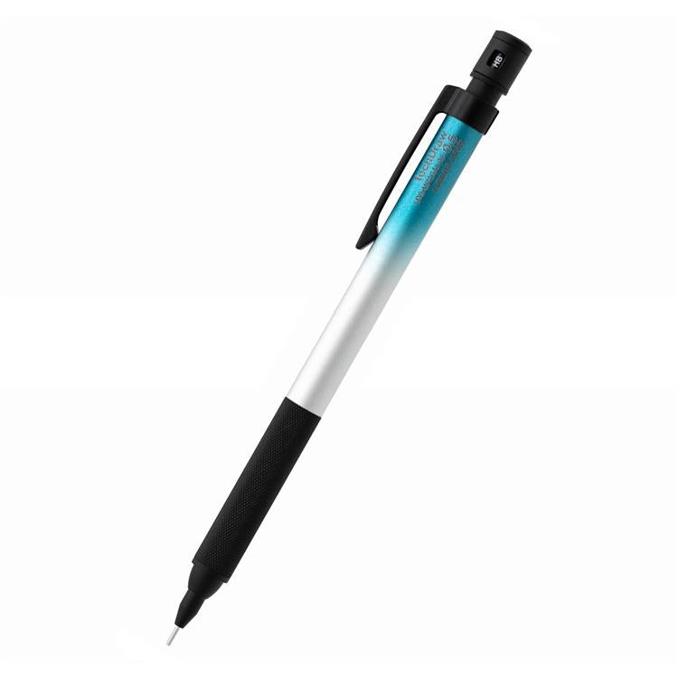 Luddite TechDraw 2 versatil kalem gümüş turkuaz degrade gövde, siyah kavrama ve klips, 0.5 mm