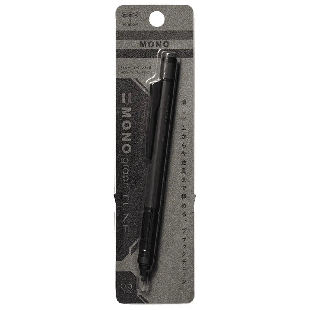 Tombow Mono Graph Tune parlak siyah kalem blister içinde, kartta 0.5 mm ibaresi