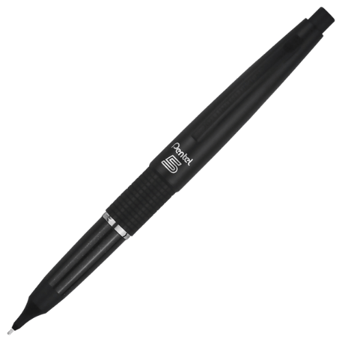 Pentel Kerry Kore özel üretimi versatil kalem, mat siyah gövde ve kapağı takılı halde, 0.5 mm