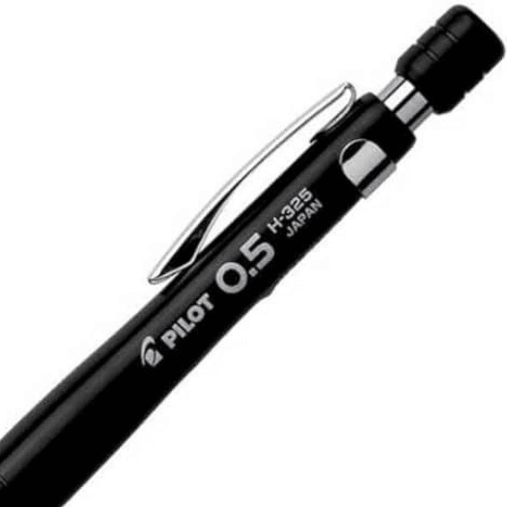 Pilot H32 gövdesinde PILOT 0.5 H-325 JAPAN baskısı, klips ve başlık detayı