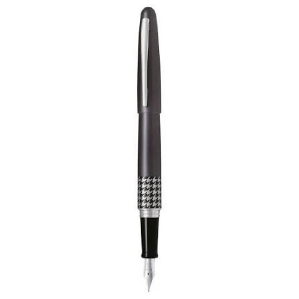 Pilot MR 3 Retro Pop gri gövde kapaklı, siyah beyaz kazayağı desenli bilezik