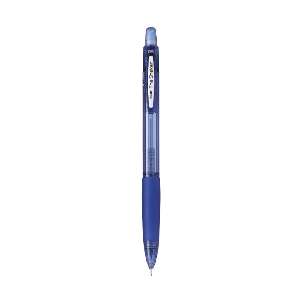 Pilot The Shaker versatil kalem lacivert şeffaf gövde, tam boy tek kalem görünümü, 0.5 mm