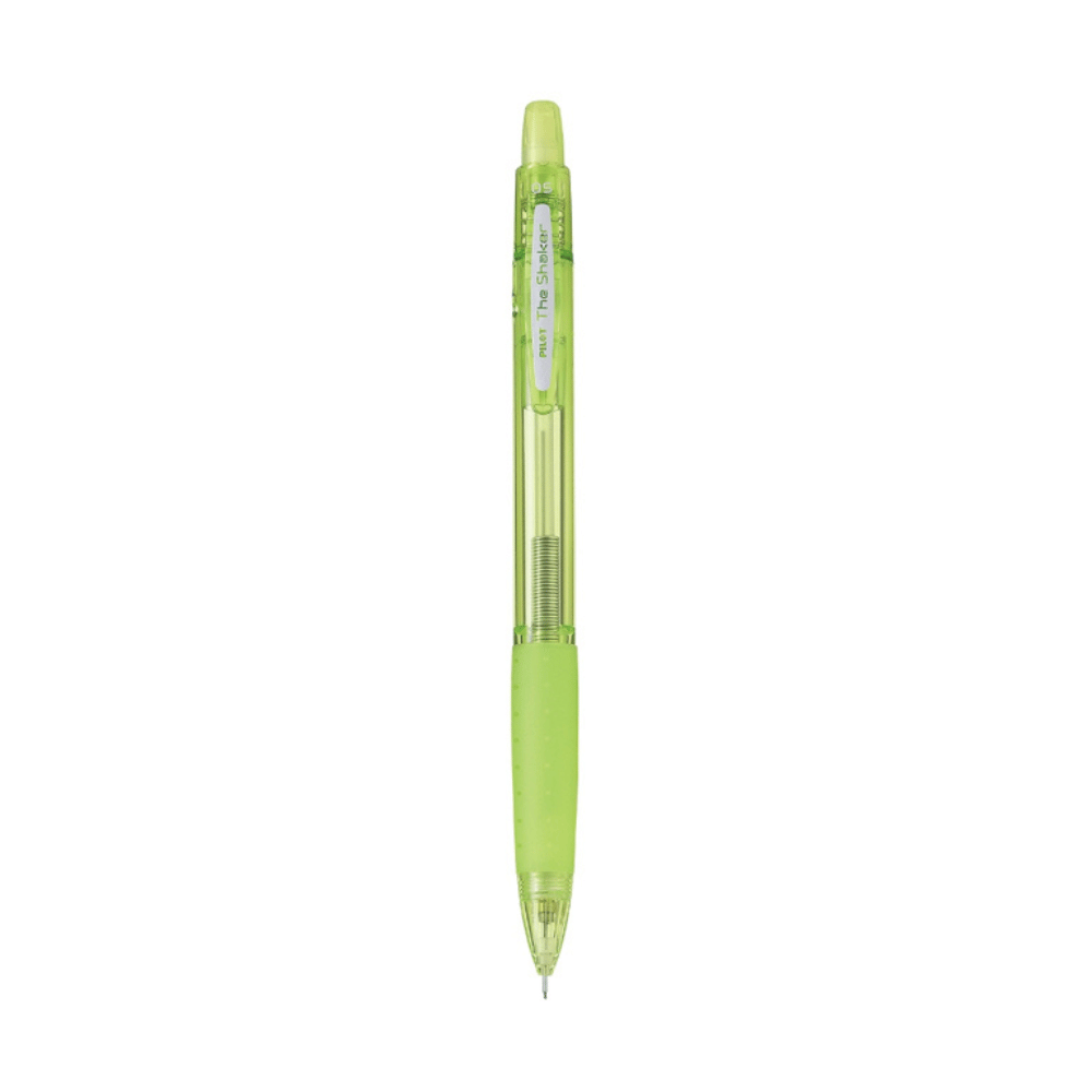 Pilot The Shaker versatil kalem açık yeşil gövde, uç konisi ve kavrama bölümü net, 0.5 mm