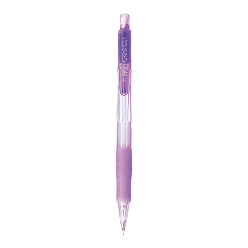 Sakura Nocks versatil kalem mor, mor lastik kavrama ve şeffaf gövde, tam boy, 0.5 mm