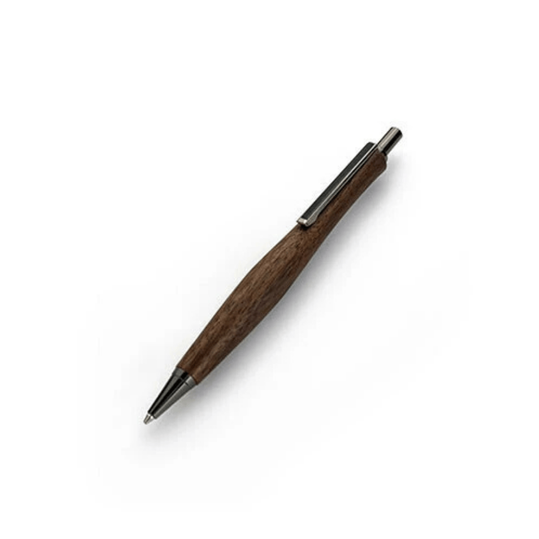 SanHo Studio versatil kalem Black Walnut, fıçı biçimli ceviz gövde ve koyu metal klips, 0.5 mm
