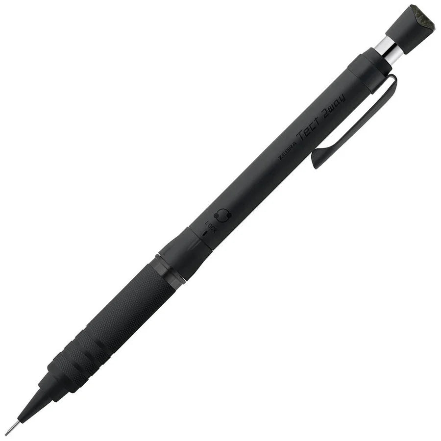 Zebra Tect 2way siyah gövde tam boy, tırtıklı metal kavrama ve LOCK anahtarı görünür, 0.5 mm