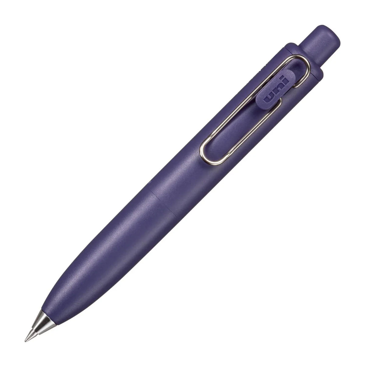 Uni-ball One P jel kalem mor gövde, ataş biçiminde metal klips ve konik uç, 0.5 mm