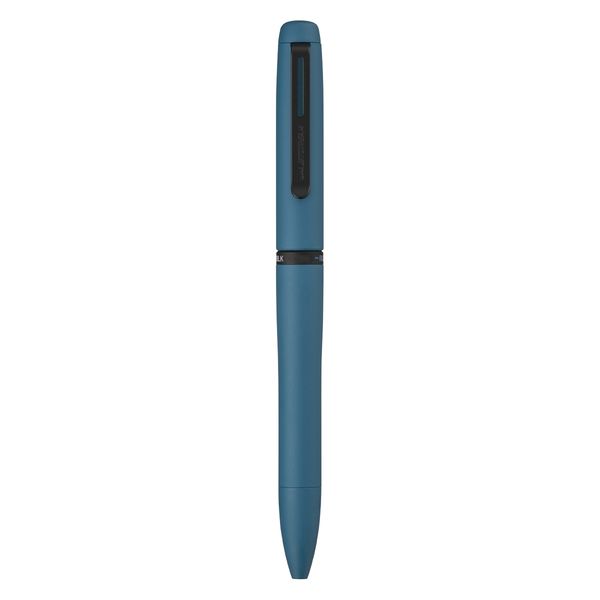 Uni Jetstream Prime Lite Touch petrol mavisi gövde, siyah klipsli tam boy düz görünüm