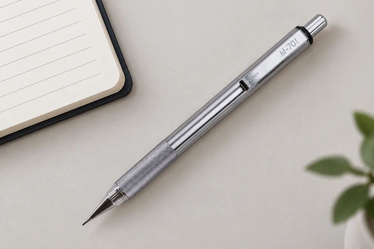 Zebra M-701 0,7 mm çelik kalem ve çizgili defter