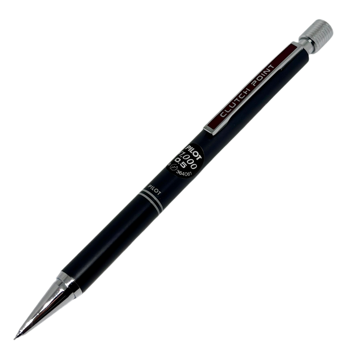 Pilot Clutch Point vintage versatil kalem koyu gri gövde ve tırtıklı krom başlık, 0.5 mm