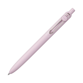 Uni-Ball Zento jel kalem lila mat gövde, uni logolu klips ve tıklama başlığı görünür, 0.7 mm