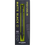 Platinum Pro-Use 171 Matte Black kutusu; pencereli ambalajda kalem ve Snork System açıklaması