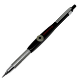 Tombow Monotech 500 vintage versatil kalem, siyah gövde, tırtıklı metal kavrama ve sertlik göstergesi, 2.0 mm