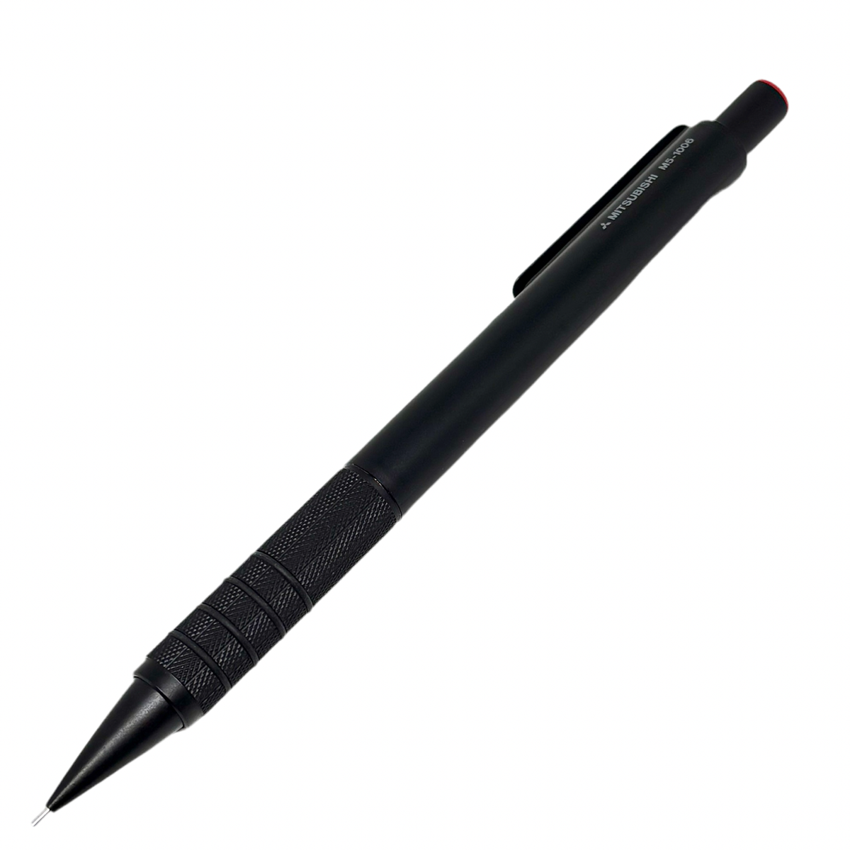 Uni M5-1006 vintage versatil kalem mat siyah metal gövde, tırtıklı kavrama, 0.5 mm