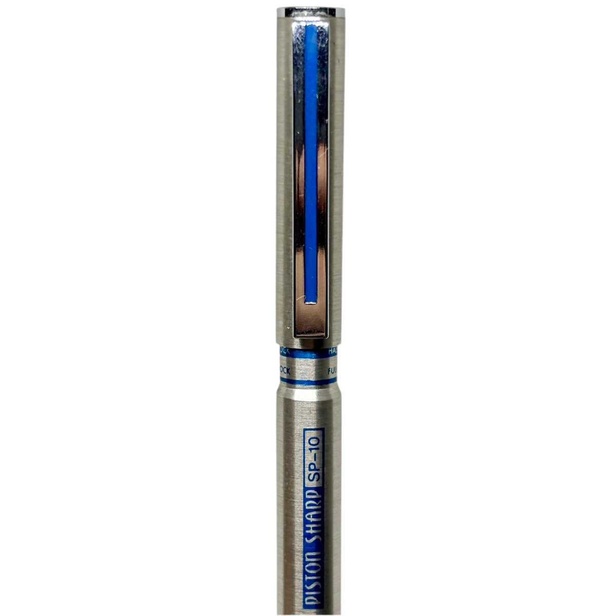 Ohto SP-10 kalemin klipsi ve LOCK ile FULL yazılı ayar bileziği dikey yakın çekim