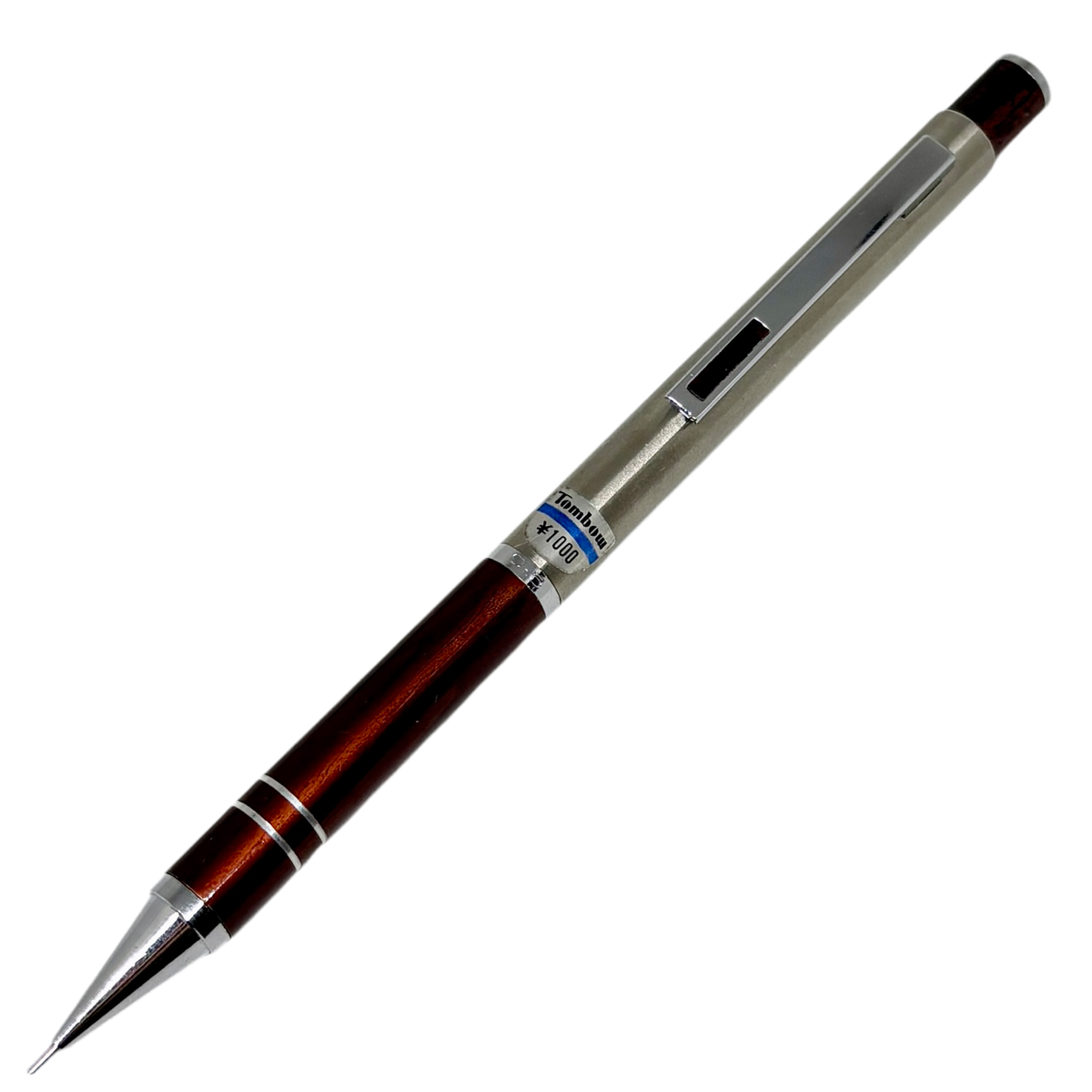 Tombow Exta vintage versatil kalem, bordo lake gövde ve mat gri metal başlık, tam boy, 0.5 mm