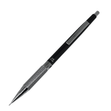 Pentel PG-1505 vintage versatil kalem siyah gövde ve tırtıklı metal kavrama, tam boy, 0.5 mm