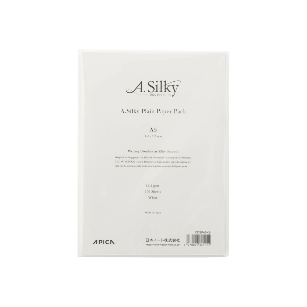Apica A.Silky 865 Premium Kâğıt - A5 | 100 Yaprak, Dolma Kalem Uyumlu Japon Yazı Kâğıdı