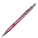 Tombow vintage versatil kalem pembe metalik gövde, beyaz çiçek deseni, 0.5 mm