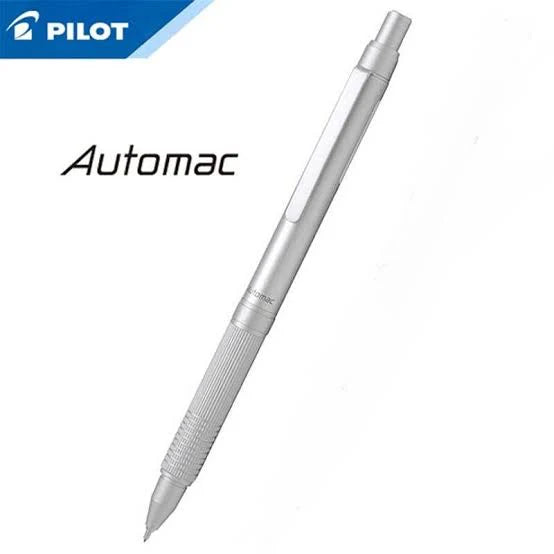 Pilot Automac versatil kalem mat gümüş gövde, marka tanıtım karesınde tam boy, 0.5 mm