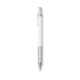 MUJI Light düşük ağırlık merkezli versatil kalem, beyaz gövde ve delikli metal kavrama, 0.5 mm