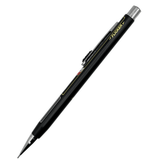 Mitsubishi Uni Flicker vintage versatil kalem mat siyah gövde, sarı şerit ve FLICKER yazısı, 0.5 mm