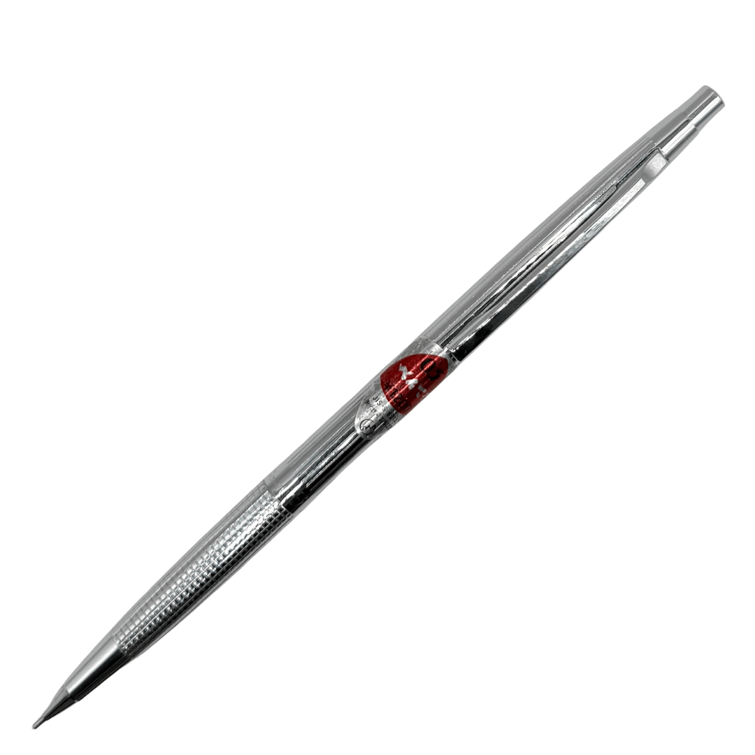 Pentel PS-1045 vintage versatil kalem krom gövde, kırmızı gösterge penceresi, tam boy, 0.5 mm