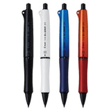 Pilot Dr. Grip limitli üretim versatil kalem dört renkte yan yana: siyah, beyaz, mavi ve turuncu, 0.5 mm