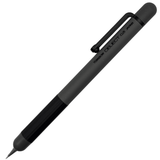 Tombow Object Vintage versatil kalem gri mat gövde, siyah klips ve kavrama, tam boy, 0.5 mm