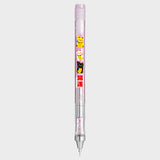 Tombow Mono Graph Manekineko kalemin şeffaf gövdesi, üç uğurlu kedi ve kırmızı kaiun etiketi
