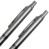 Pilot Vintage setin iki kaleminin klips ve krom tıklama başlığı detayı