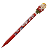 Pentel The Seven Dwarfs vintage versatil kalem, kırmızı gövdede cüce yüzleri ve tepesinde cüce figürü