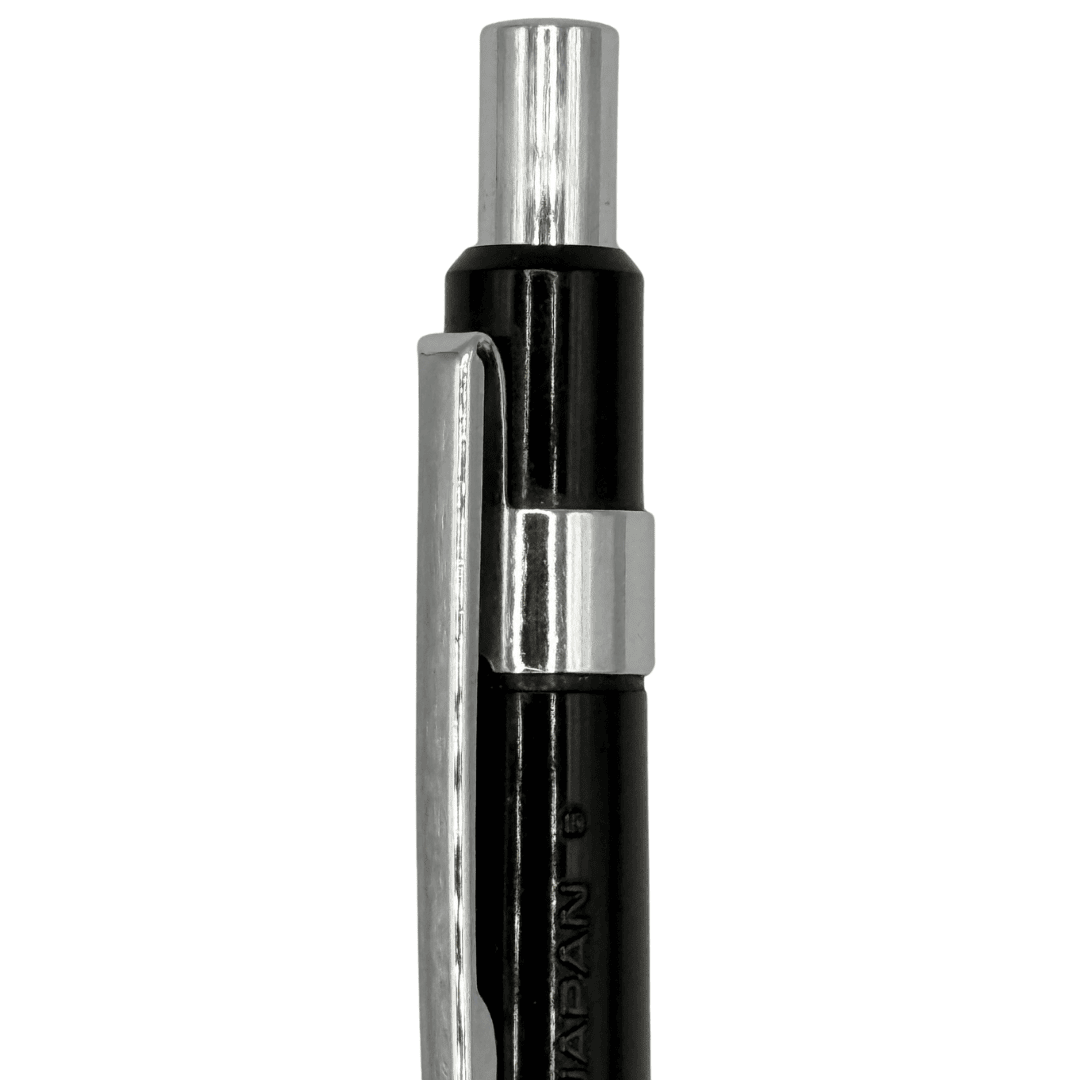 Uni M5-59 W-KNOCK krom tıklama başlığı, klips ve gövdedeki Japan yazısı makro