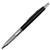 Uni vintage Double Knock versatil kalem siyah üst gövde ve gümüş yivli kavrama, tam boy, 0.5 mm