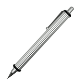 Uni Boxy Milano vintage versatil kalem gümüş yivli metal gövde, tam boy görünüm, 0.5 mm