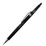 Pentel PG4 vintage versatil kalem siyah gövde, tam boy açılı görünüm, yeşil HB göstergesi, 0.4 mm