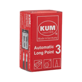 Kum Automatic Long Point kalemtıraşın kırmızı karton kutusu, Made in Germany ve 1919 ibareleri